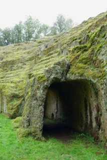 Roman amphitheatre carved out of the tufa