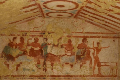 Burial chamber with frescoes