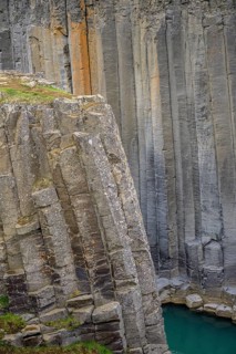 Basalt columns in Stuolagil Canyon