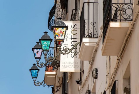 Typical painted street lamps