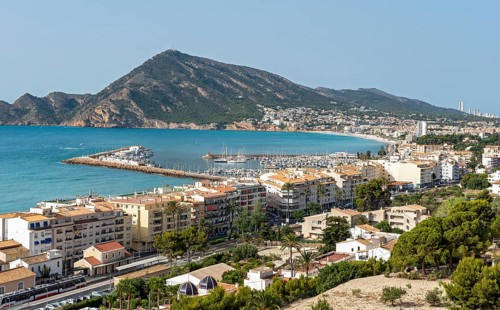 View of seaside Altea from Mirador de la Plaza de la Iglesia in Old Town