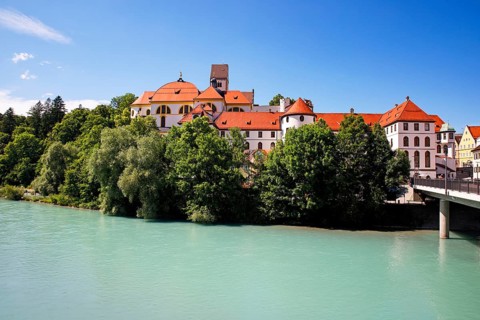 St. Mang Monastery and Town Parish Church on the River Lech
