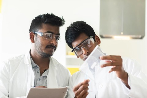 Students in an internship at the university