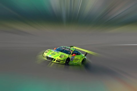 Porsche 911 GT3 R at Nuerburgring race track 24-hour race