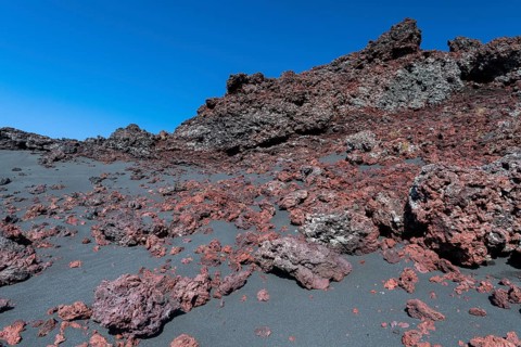 Reddish lava rock