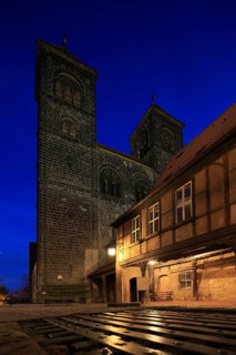 Collegiate Church of St. Servatius on the Schlossberg in the evening
