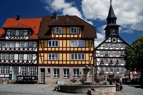 Market square with fountain