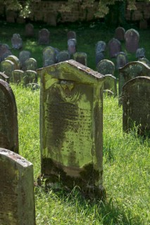 Gravestone with hearts at the historic Jewish cemetery