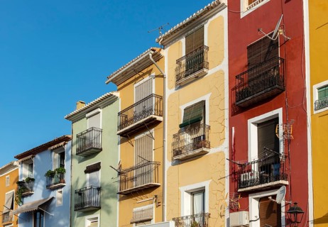 Colorful beachfront houses