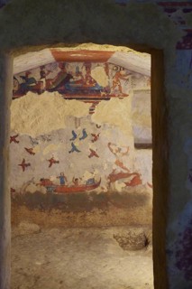 Tomba della Caccia e Pesca tomb of hunting and fishing with frescoes from the 6th century BC