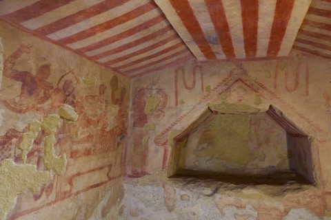 Burial chamber with frescoes
