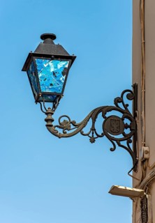 Typical painted street lantern