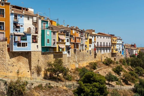 Colorful hanging houses
