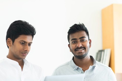 Students do an internship in technology