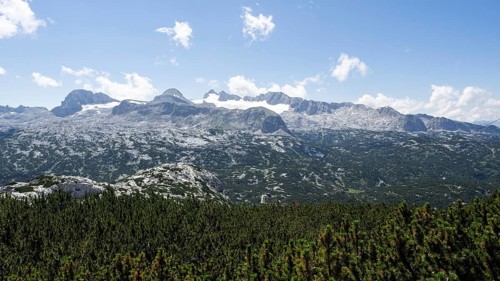 View to the Hallstatt Glacier and High Dachstein