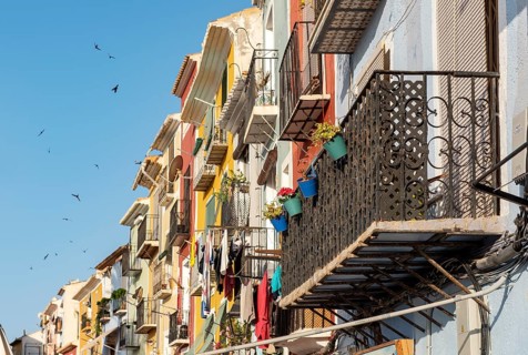 Colorful beachfront houses