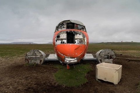 Emergency-landed American Air Force transport aircraft Douglas R4D-6 41-50187