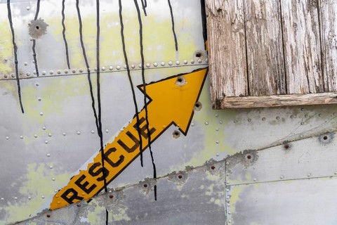 Arrow Rescue and paint remains on aircraft fuselage
