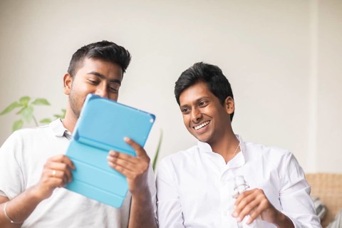 Students in an internship at the university with work equipment