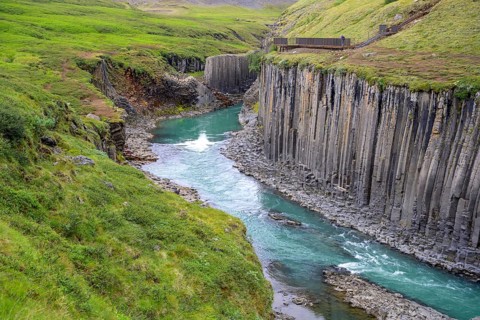 Stuolagil Canyon with viewing platform