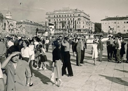 Yugoslavia in 1959: People at the harbour of Rijeka