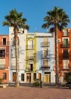 Colorful beachfront houses