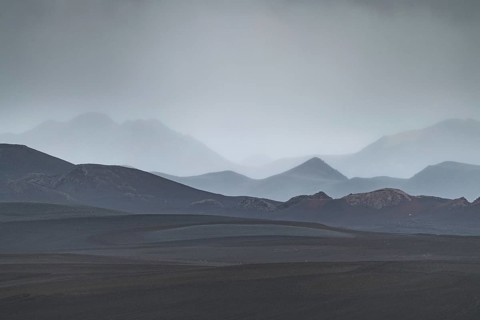 Black lava desert