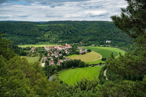 View of the Danube Valley and Beuron Archabbey