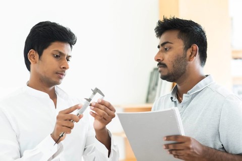 Young students do an internship in technology