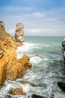 Beautiful coast of Papoa islet in Peniche