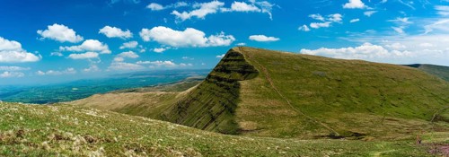 Panorama from Pen y Fan on the Cribyn