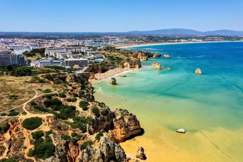 Cliffs and beaches in Ponta da Piedade