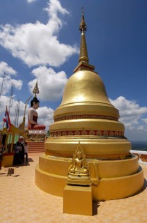 Golden Pagoda in Buddhist Temple Wat Tham Sua
