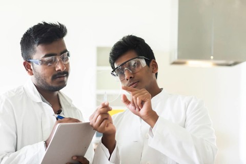 Students in an internship at the university