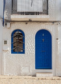 Blue door and window