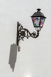 Typical painted street lamp