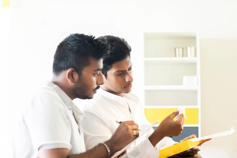 Students in an internship at the university