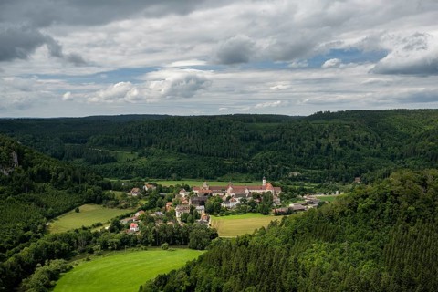 View of the Danube Valley and Beuron Archabbey