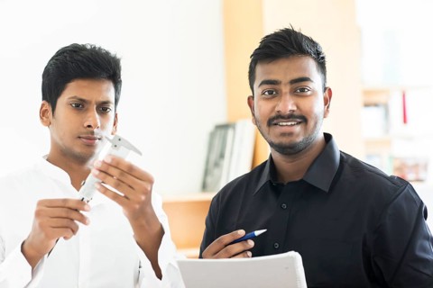 Students do an internship in technology