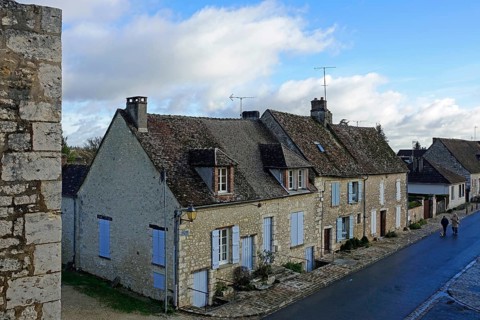 View from the town wall of houses in the Rue de Jouy