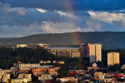 Rainbow over Fritz Walter Stadium