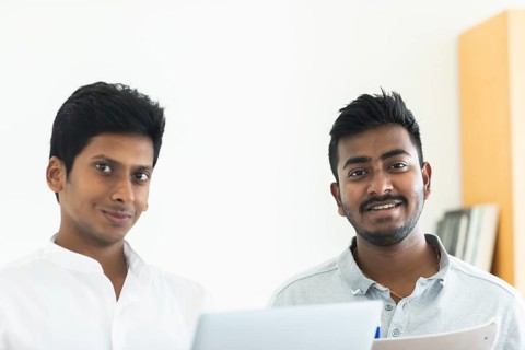 Students in an internship at the university