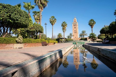 Koutoubia mosque from 12th century in old town of Marrakech