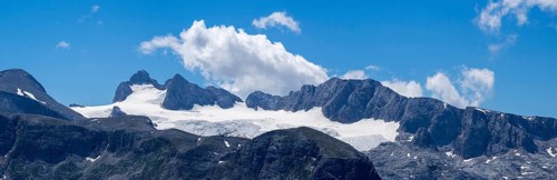 View to the Hallstatt Glacier and High Dachstein