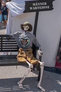 Skeleton in the men's waiting area