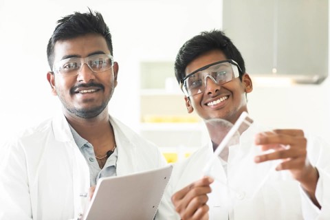 Students in an internship at the university