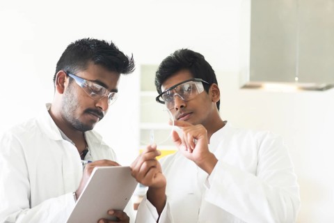 Students in an internship at the university