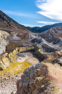 Caldera volcano with pumice fields
