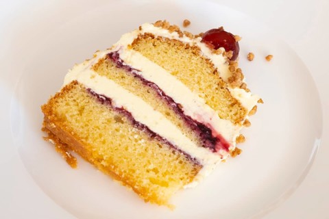 Plate with piece of cake