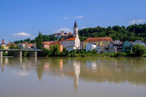 Innviertel with St. Gertraud and pilgrimage church Mariahilf